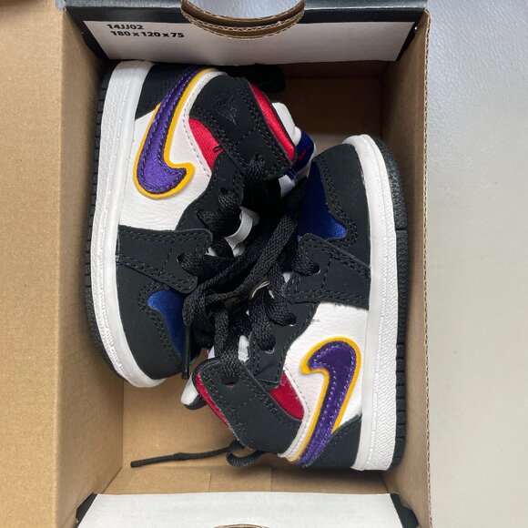 NIB Jordan 1 Mid SE (TD) Black Field Purple White 4c - Picture 1 of 9